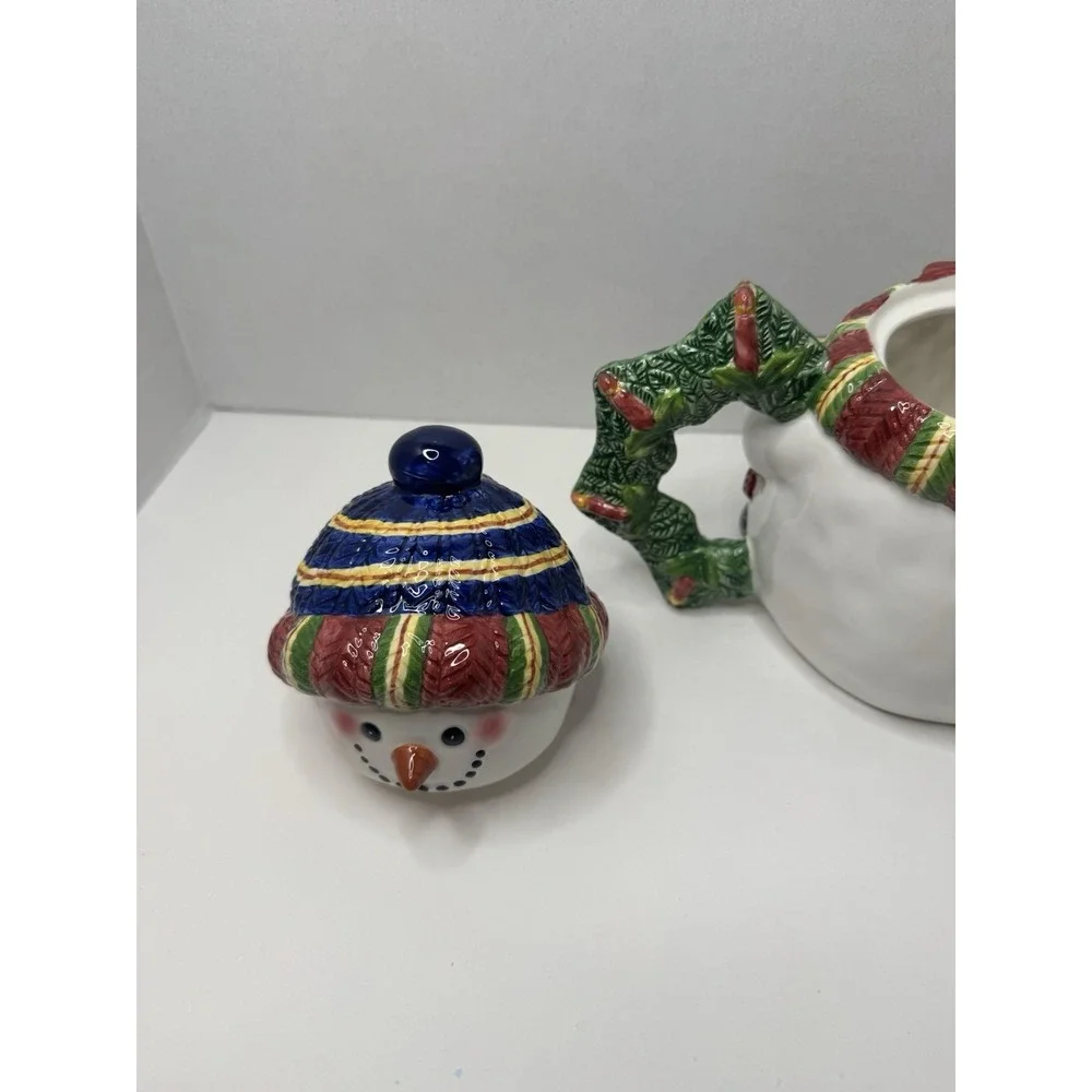 Vintage Snowman Teapot By: World Bazaars Hand Painted Ceramic‎ Tea Pot